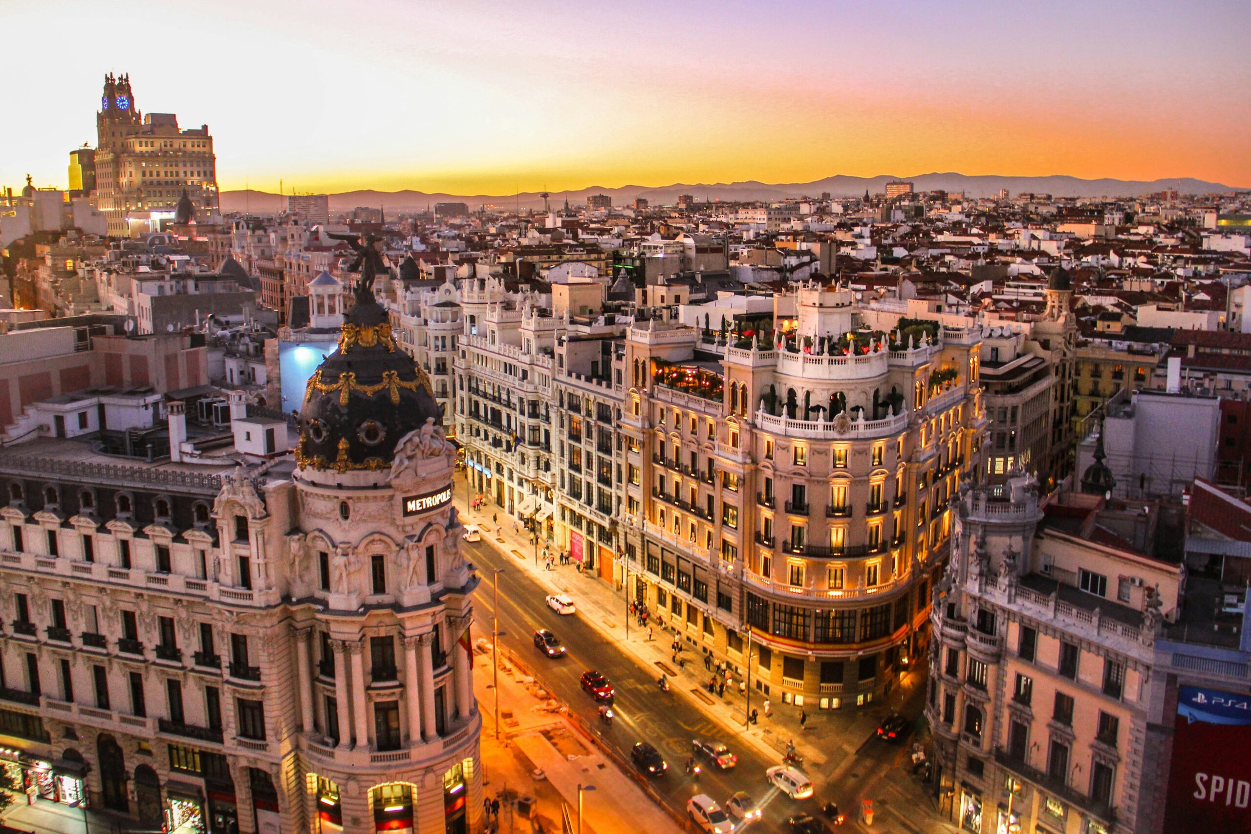 Aerial shot of Madrid Spain