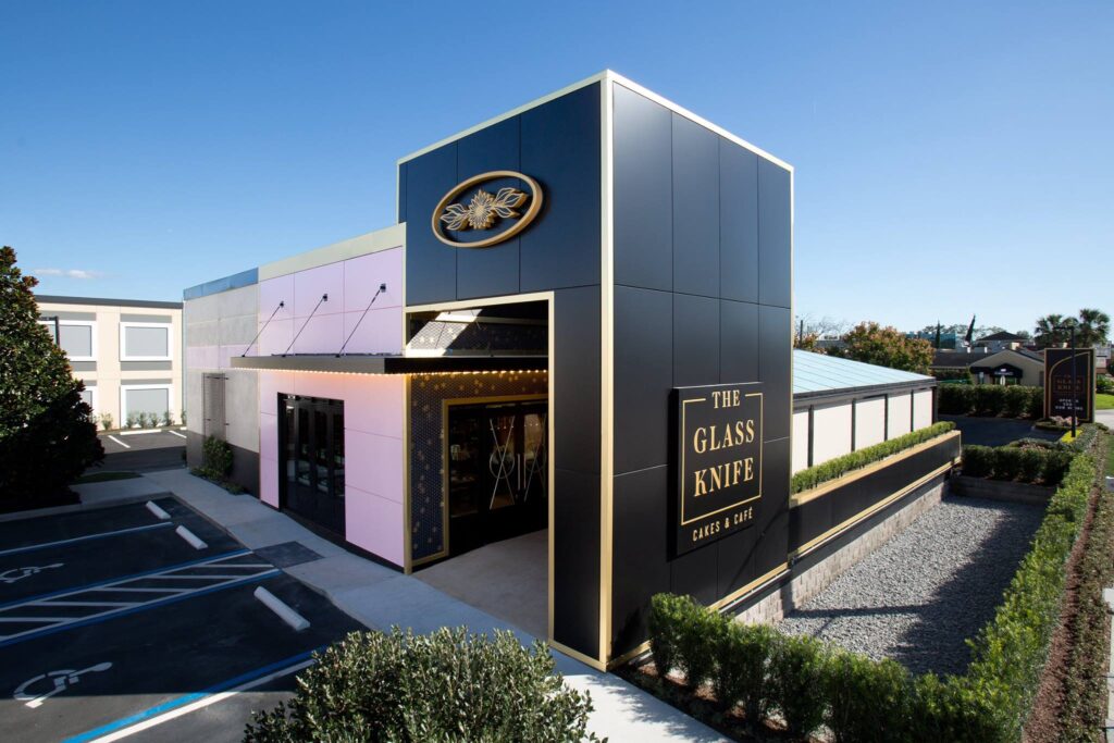 exterior view of the glass knife, a bakery and cafe, recommended mothers day brunch in orlando destination